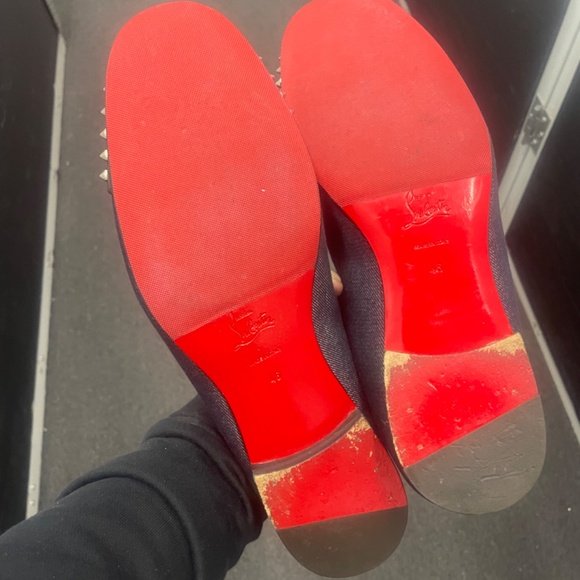 $1200 Christian Louboutin Loafers Men’s Size 12Signature Crest Embroidered - Picture 5 of 12